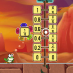 Learn numberline concepts while jumping, bouncing, sliding, and sticking to walls as a frog character.