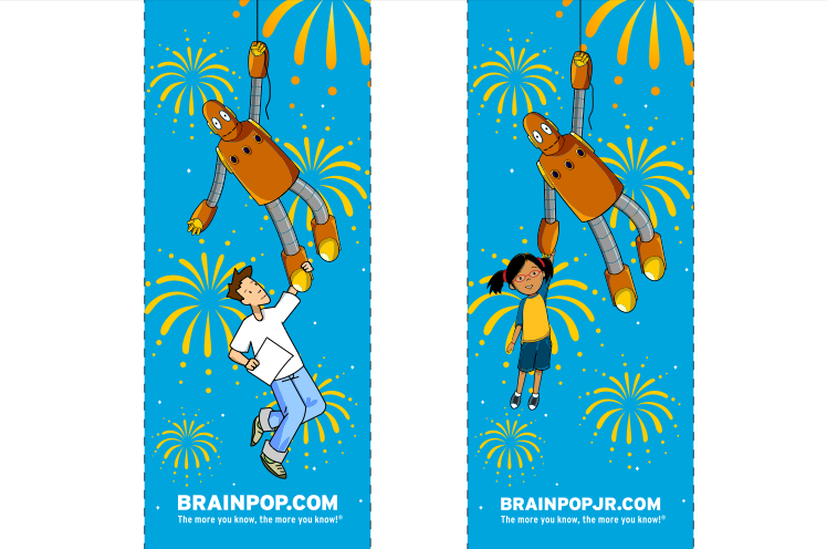 BrainPOP 10 Year Bookmark