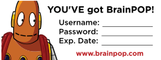 BrainPOP Subscriber Stickers