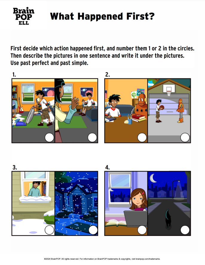 What Happened First? Past Tense Sequence Activity