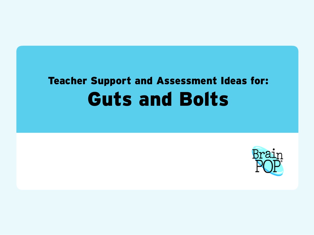Teacher Resources and Assessment Strategies for Guts and Bolts