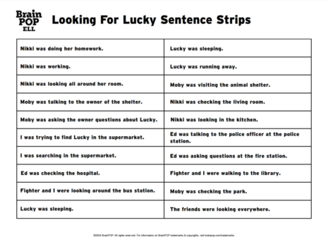 Parallel Actions Sentence Strips