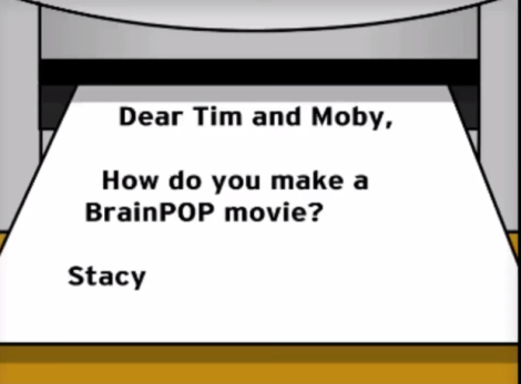 paper from printer asking how to make a BrainPOP movie