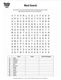 Verb Word Search | BrainPOP Educators