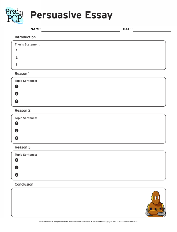 Persuasive Essay Graphic Organizer | BrainPOP Educators