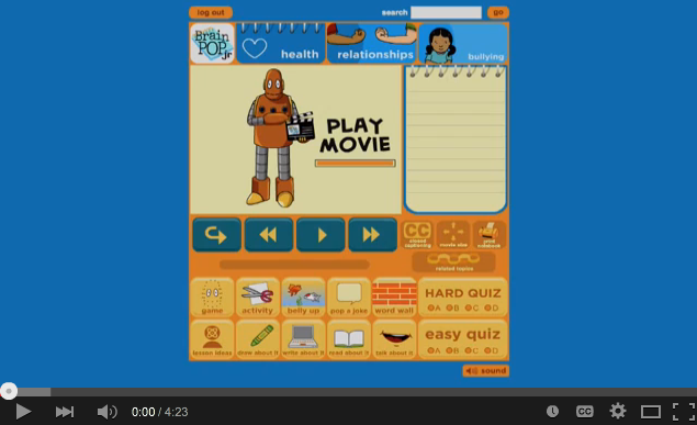 Using BrainPOP Jr. to teach about bullying