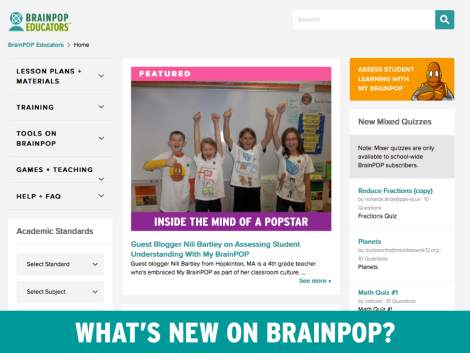 Updated BrainPOP Educators Look