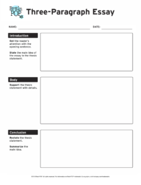 Three Paragraph Essay Graphic Organizer | BrainPOP Educators