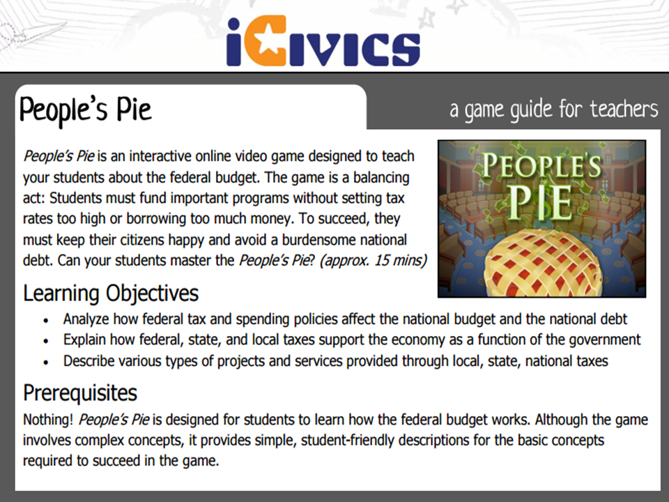 People’s Pie Game Guide