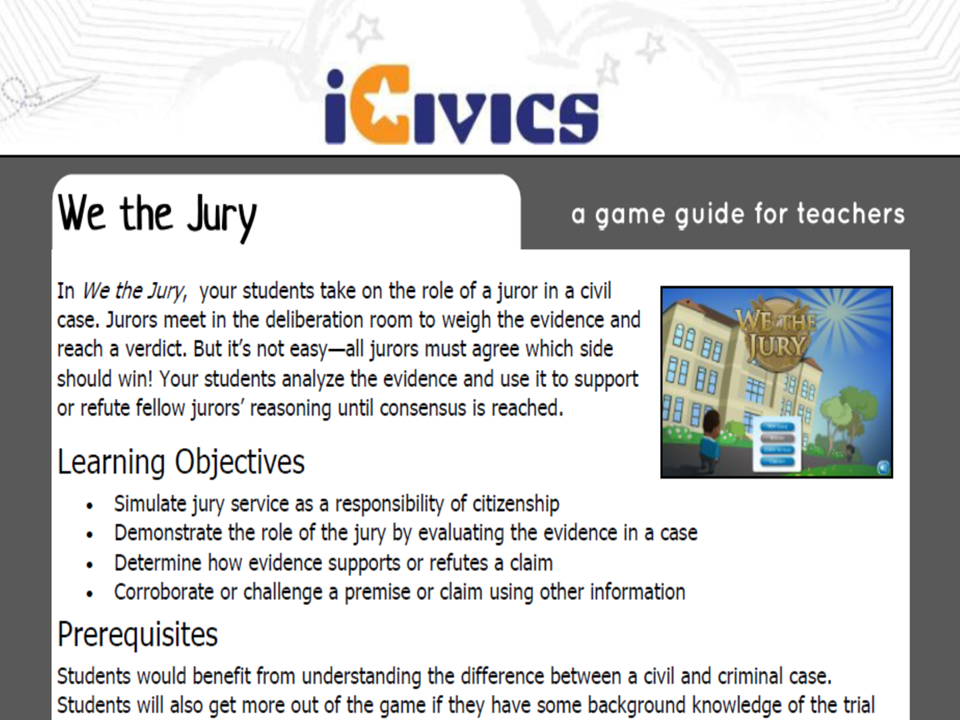 We the Jury Game Guide