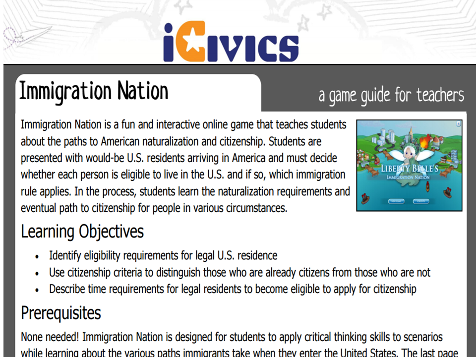 Immigration Nation Game Guide