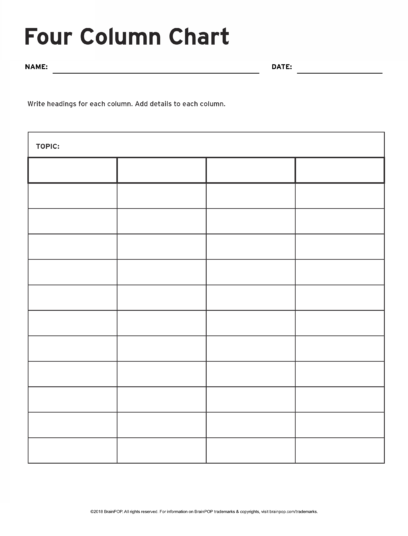 four square chart template