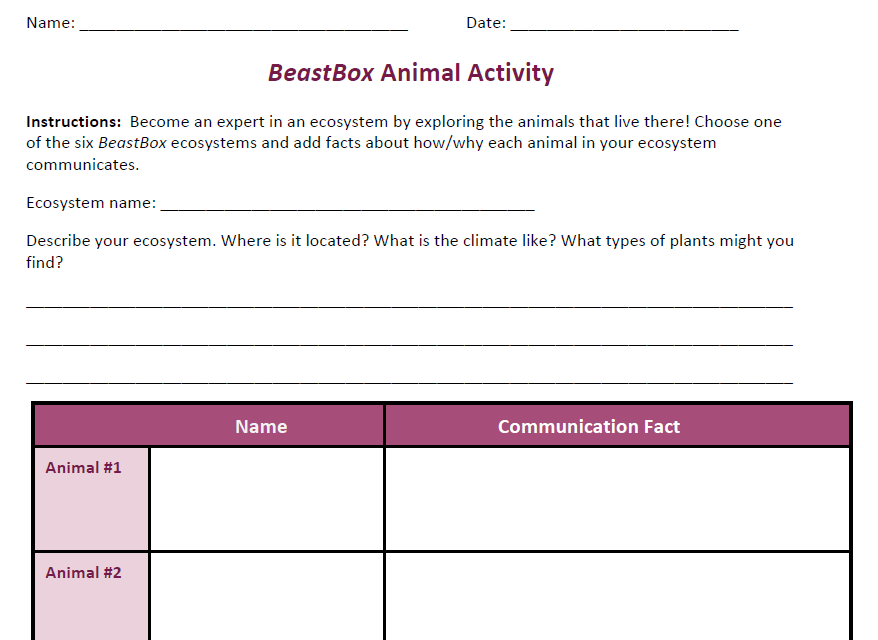 BeastBox Animal Activity