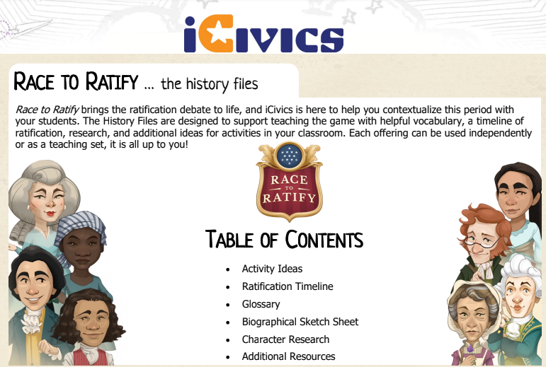 Race to Ratify: History Files