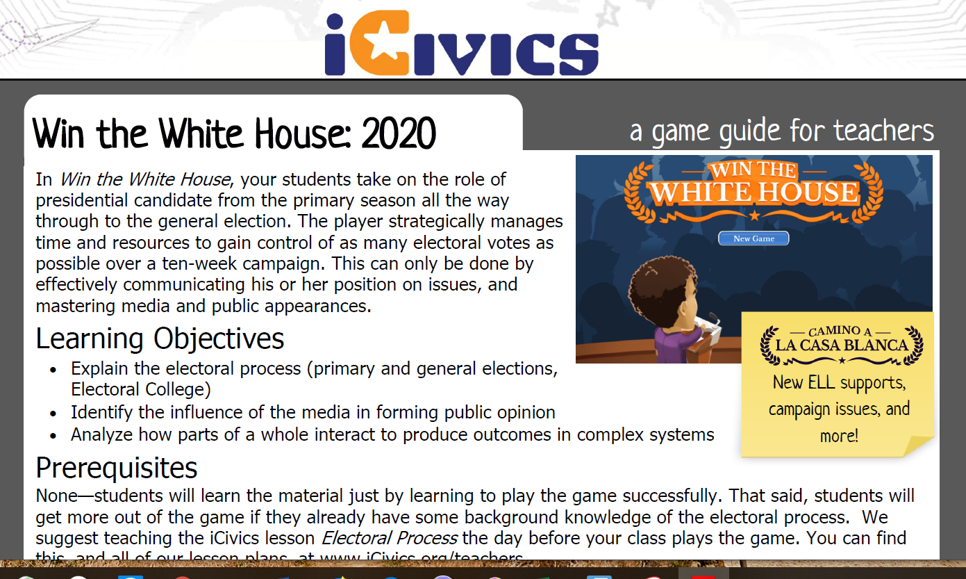 Game Guide: Win the White House 2020